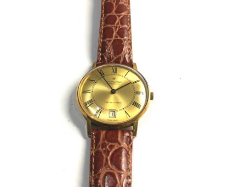 Vintage gents Hamilton automatic wristwatch watch is  ticking no warranty given 