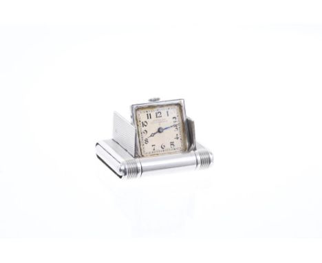 Art Deco 1920s silver travel pocket watch, retailed by John Walker of South Molton St. London, the mechanical movement by Tav