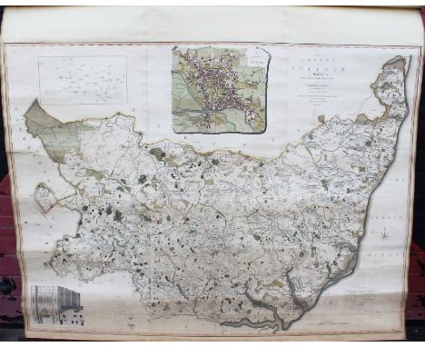 Hodskinson's large scale map of Suffolk by William Faden, hand-coloured, 1783.  "The County of Suffolk Surveyed by Joseph Hod