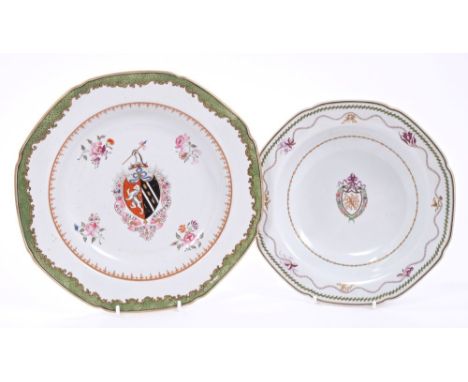 Two early 19th century Spode New Stone china bowls, probably made as replacements for Chinese export armorial / monogrammed p