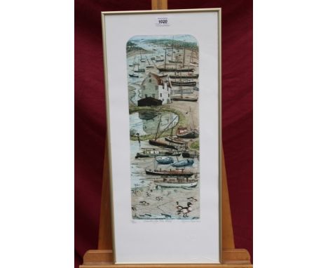Glynn Thomas (b. 1946), signed limited edition etching - Woodbridge Tide Mill, 156/200, in glazed frame, 70cm x 29.5cm