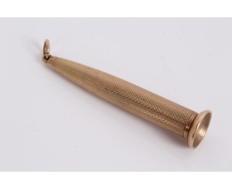 9ct gold cigar-pricker with engine-turned decoration (Birmingham 1938) CONDITION REPORT Total gross weight approximately 13.4