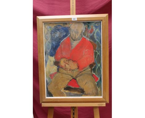 Constance Stubbs (1927 - 2015), three works - mixed media, Embryo, portrait of a man, 'Les' and a pencil study of a child, ea