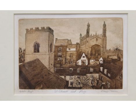 Glynn Thomas (b. 1946), signed artists proof etching - Honfleur, another by Ray Thomas - female nude and a further etching by