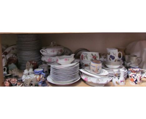 A Royal Worcester part dinner set together with a Masons jug, a Limoges part dinner set, Royal Doulton character jugs, etc