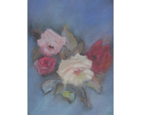 B J ThomasRosesPastelSignedTogether with a D M Dent racing print, other prints, watercolours, posters, frames etc