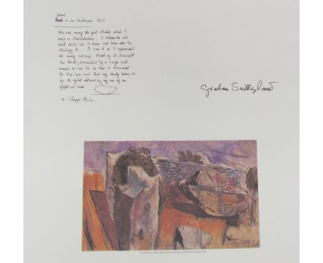 Graham Sutherland prints published by Wales Gas, together with a Christofle silver plated dish, a watercolour of a beach scen