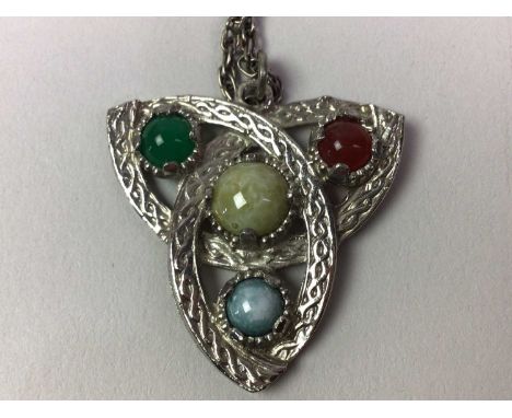 SILVER AND ENAMEL PENDANT, modelled as an iron cross, along with pennanular brooch and a pendant