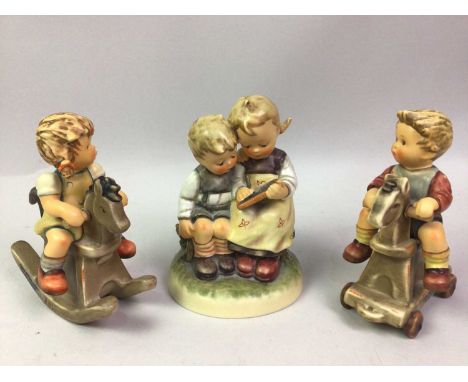 GROUP OF HUMMEL/GOEBEL FIGURES, including Riding Lesson No. 2020, Cowboy Corral No 2021 and Smart Little Sister No 346Qty: 3