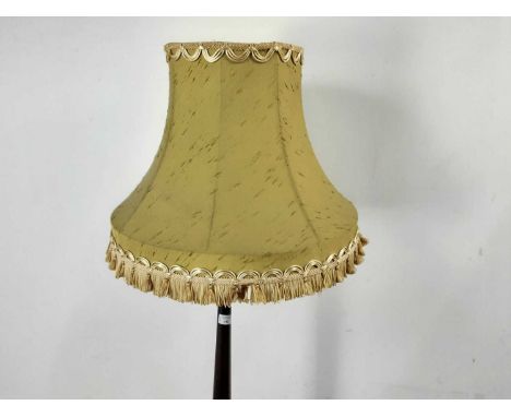 MAHOGANY STANDARD LAMP, with shade