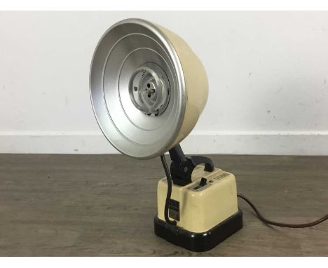 PORTABLE ULTRA VIOLET RAY LAMP, with aluminium shade53cm high