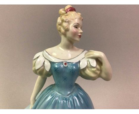 GROUP OF CERAMICS, comprising a Royal Doulton figure of Enchantment HN 2178, Royal Worcester Happy Anniversary wall plaque an