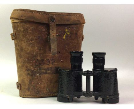 COLLECTION OF MILITARIA, including The Royal Guards binoculars (inscribed), pair of military issue binoculars in associated c