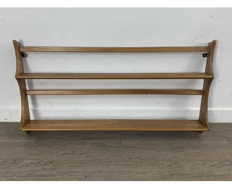 PAIR OF ERCOL PLATE RACKS, each with two shelves 97cm wideQty: 2