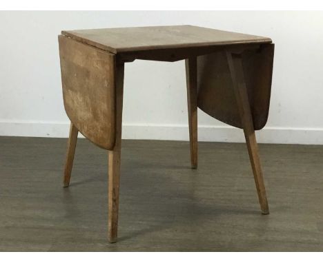 ERCOL DROP LEAF TABLE, along with a set of three bar back dining chairstable 72cm highQty: 4