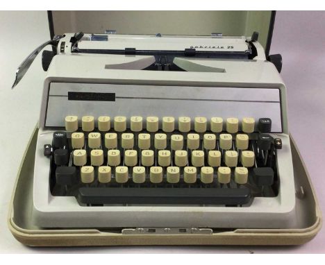 VINTAGE ADLER GABRIELE 25 TYPEWRITER, ALONG WITH A PHILIPS REEL TO REEL CASSETTE PLAYER also a Pathescope Ace projector, audi