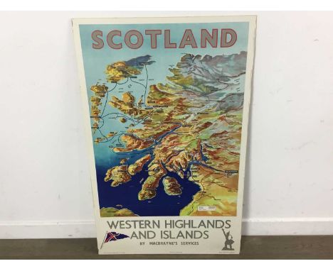 WESTERN HIGHLANDS & ISLANDS, MACBRAYNE POSTER, original lithograph, pasted on board, after W. Nicolson101cm x 63.5cm