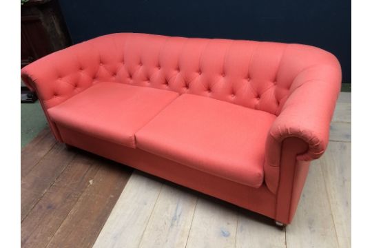 Victorian Style Chesterfield Sofa Bed In Orange Fabric