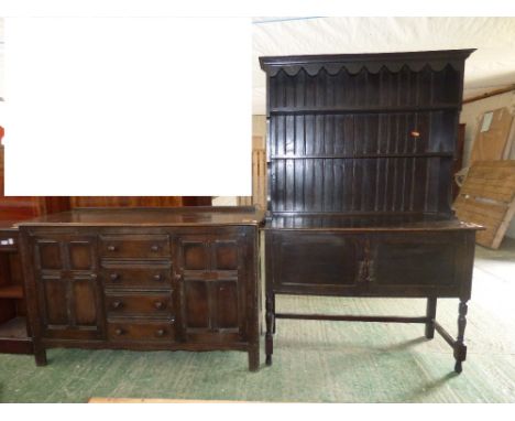 Ercol sideboard 89H x 145W x 50D cm & an oak dresser 181H x 120W x 47D cm