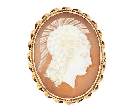 ANTIQUE CAMEO RING, depicting a Roman soldier in a decorative border, size L / 5.5, 6.1g.