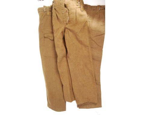 A collection of x3 1940's pattern post-WWII British Army dress uniform trousers. Largely 1949 pattern. Generally in good cond