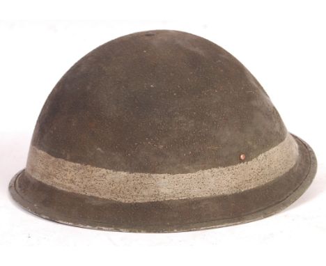 An original WWII Second World War c1944 pattern British Army Beach Group / Ordnance uniform Turtle helmet. With original line