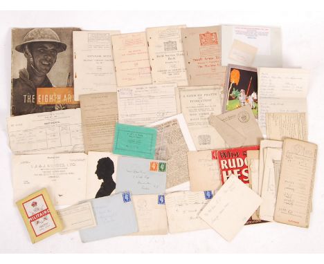 An assorted collection of WWII Second World War related ephemera, comprising; ' Who Sent Rudolf Hess? ', an Anti Tank Mines T