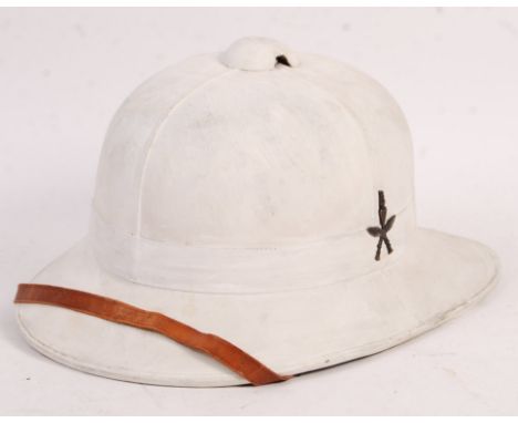 A rare WWII Second World War British Army Gurkha Rifles Parachute / Airborne Regiment uniform Pith helmet. Usual form, with a