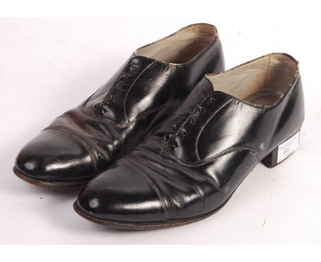 An incredibly rare original WWII Second World War SOE ( Special Operations Executive ) pair of secret agent shoes. The shoes 