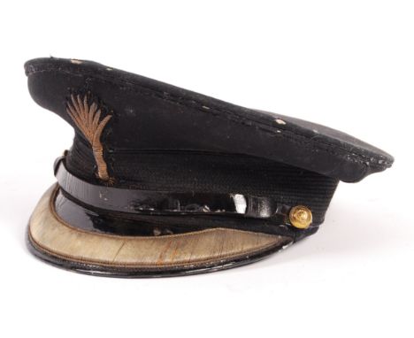 A rare original WWII Second World War Welsh Guards peaked uniform cap belonging to a James 'Jimmy' A. W. Dent. Tank commander