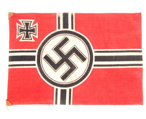 A rare original WWII Second World War Third Reich Nazi Kriegsmarine flag - possibly from a Submarine or Launch. Smaller type,