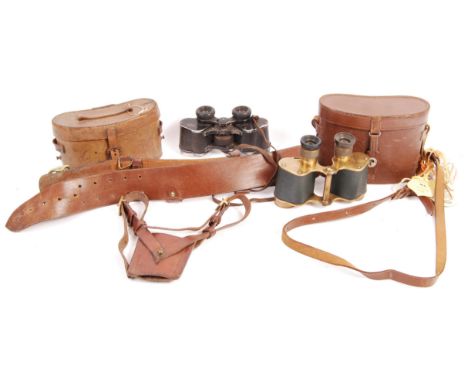 A collection of assorted WWI First World War &amp; WWII Second World War British Army leather belts / leather wear. Includes;