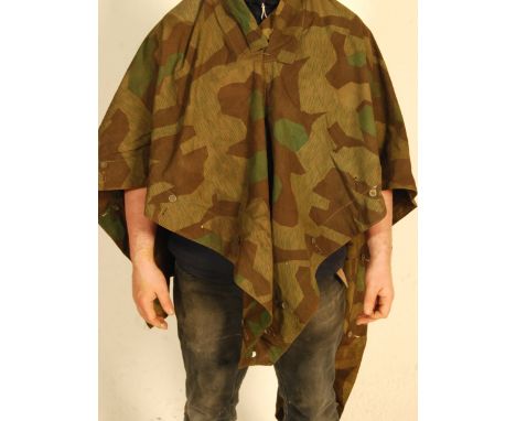 A rare original WWII Second World War Nazi Third Reich German Army Splinter Pattern poncho. Dunkirk era. Dated to seam ' DRP 