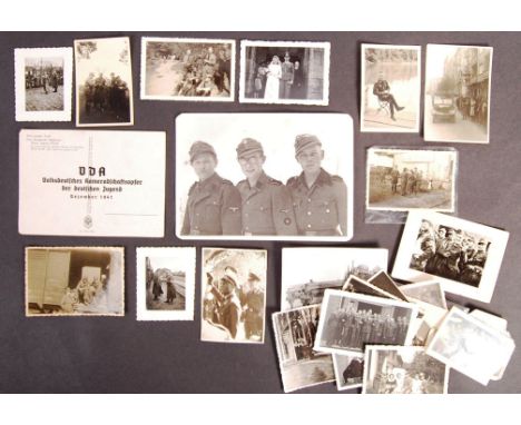 A collection of x27 original WWII Second World War Nazi Party Third Reich German Army personal photographs - most appearing t