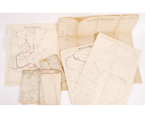 A collection of WWI First World War and post-WWI trench and other maps. Includes a 1930's map of Ypres, a ' Sketch Of Norther