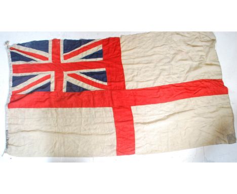 An incredible and important part of WWII Second World War British Navy history - the Union Jack Flag from Battleship HMS Duke