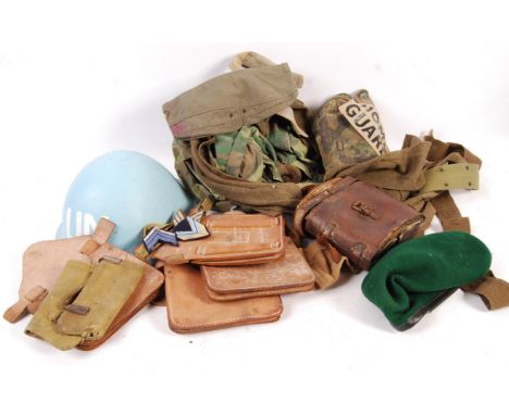 A good collection of assorted WWII Second World War and Post-War military uniform and other related items. Includes; a United