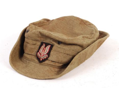 A rare WWII Second World War era (possibly post-war) 1940's / 1950's SAS Special Air Service uniform Bush hat / cap. Likely f