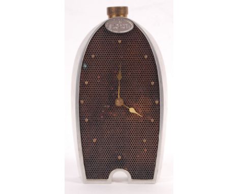 An incredibly rare original vintage Bugatti ' Owners Club ' radiator shaped desk clock. No.23 of 250 made. Brass ' cap ' to t