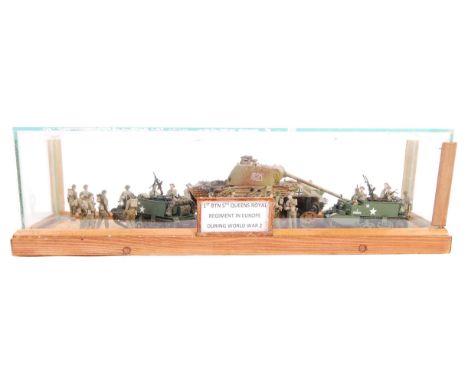A stunning highly detailed museum quality WWII Second World War diorama display depicting 1st Battalion 5th Company Queens Ro