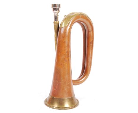 A pre WW1 First World War British Military Army bugle by C. Mahilion Of London dated 1903 with double broad arrow marks and n