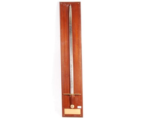 An original 1969 commemorative Wilkinson ' Knightly War Sword 1272-1307 ' on presentation stand with plaque. The sword commem