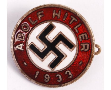 A rare original pre-WWII Second World War 1930's German Third Reich NSDAP Nazi Party members enamel badge. Notation to front 