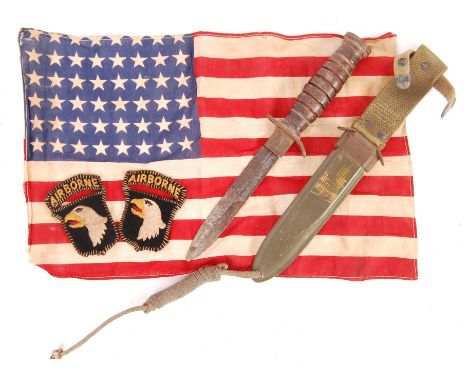 An interesting collection of original WWII Second World War US Army / Airborne related items, comprising; x2 original Screami