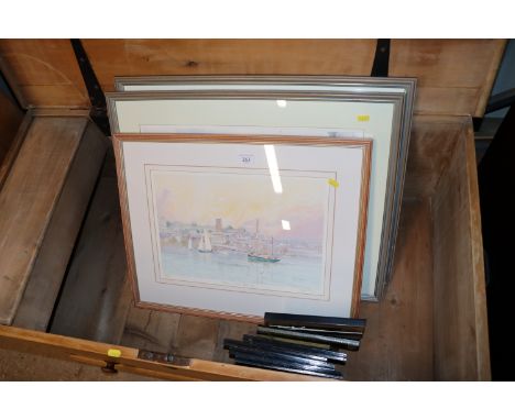 A quantity of pictures and prints to include a pencil signed limited edition Mark Gibbons print "Evening Light" and two penci