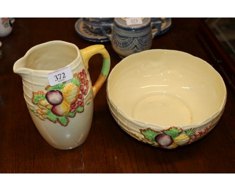 A Royal Staffordshire pottery A.J. Wilkinson Ltd. jug and bowl