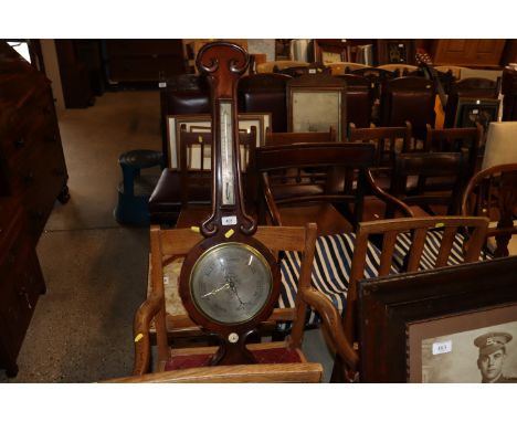 A Victorian banjo cased barometer for C. Guggiari of Nottingham