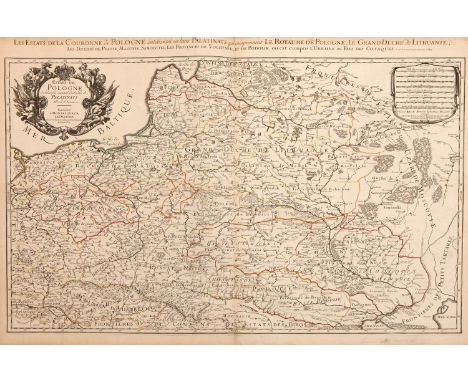 A Large Scale 17th Century Map of Poland and Surrounding Countries, SANSON, N and JAILLOT, A.H., Paris 1685, titled 'Les Esta