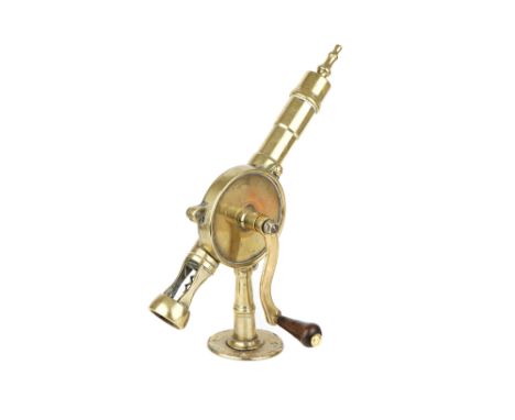 A Rotary Eclipse Bar Corkscrew, in polished brass, in working order, the worm movement stiff at full extension, 47cm long, st