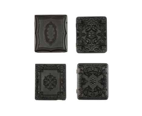 Four Union Cases with Ambrotypes and Tintype, one scarce example by Littlefield, Parsons &amp; Co., geometric scroll, c.1858,